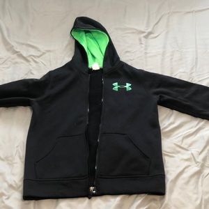 Under armour green zip up hoodie